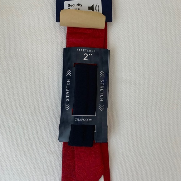 Chaps Red Stretch Necktie Red Sleigh Color NEW NWT - Picture 7 of 8